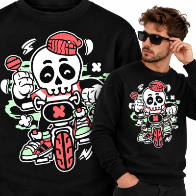 BLUZA ANIMOWANA SKULL BIKE